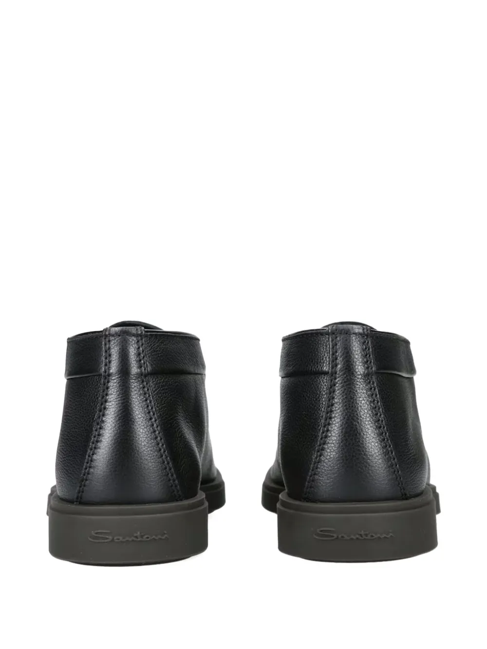 Santoni Leren loafers - Zwart