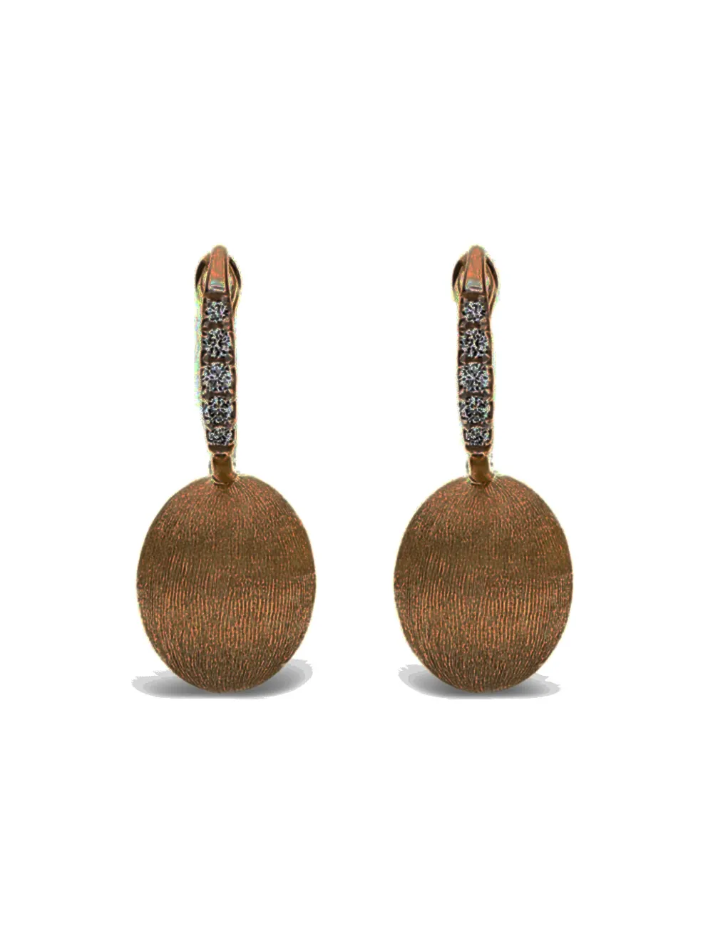 Nanis 18k Yellow Gold Ciliegine Diamond Earrings In Brown