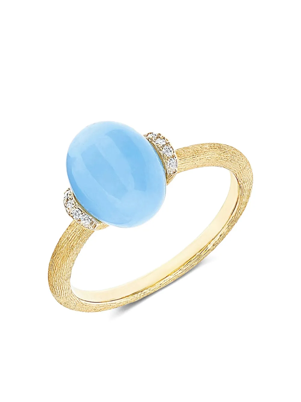 NANIS Anello in oro giallo 18 carati con acquamarina e diamanti