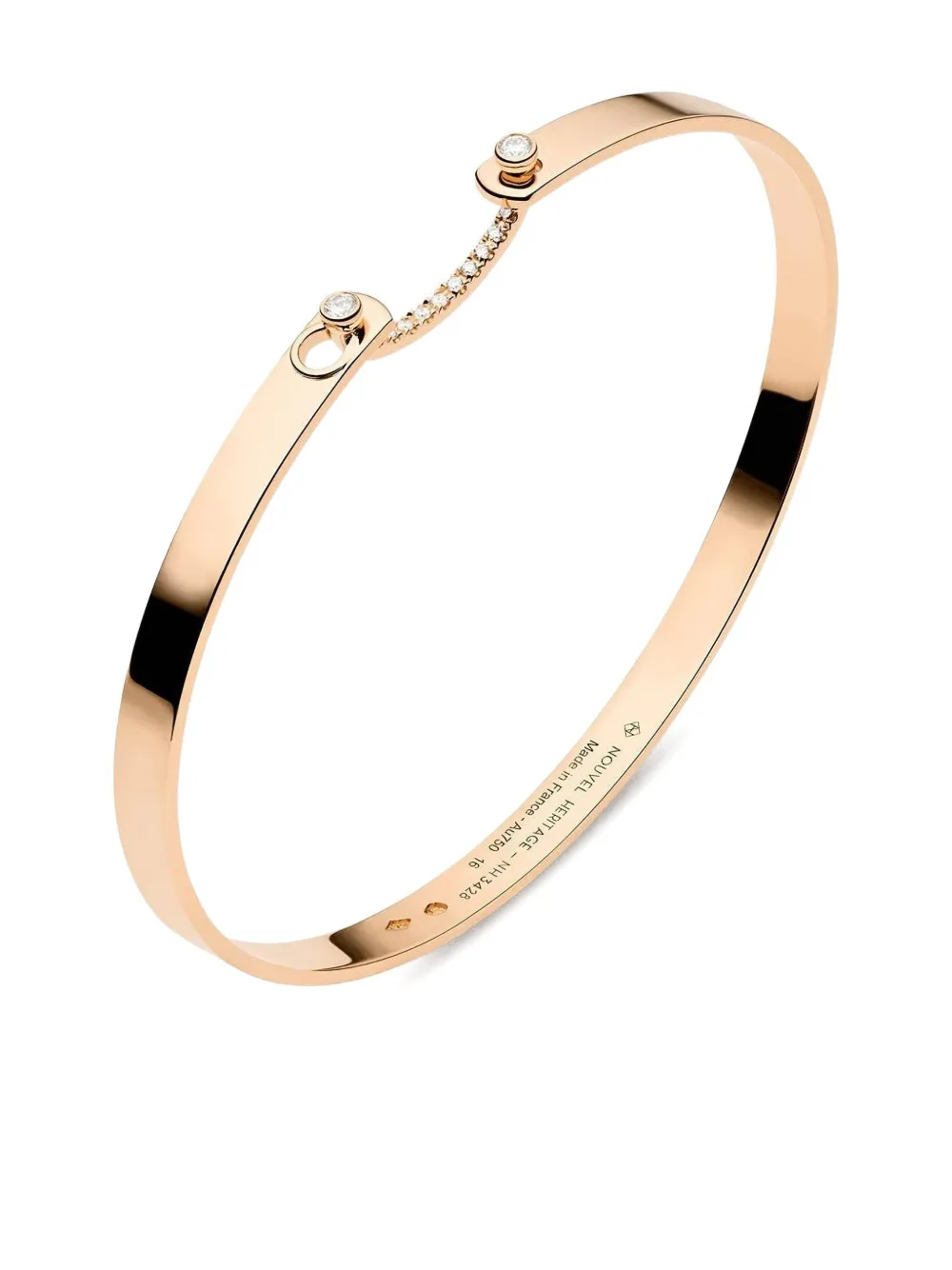 Nouvel Heritage 18k Rose Gold Business Meeting Mood Diamond Bangle Bracelet