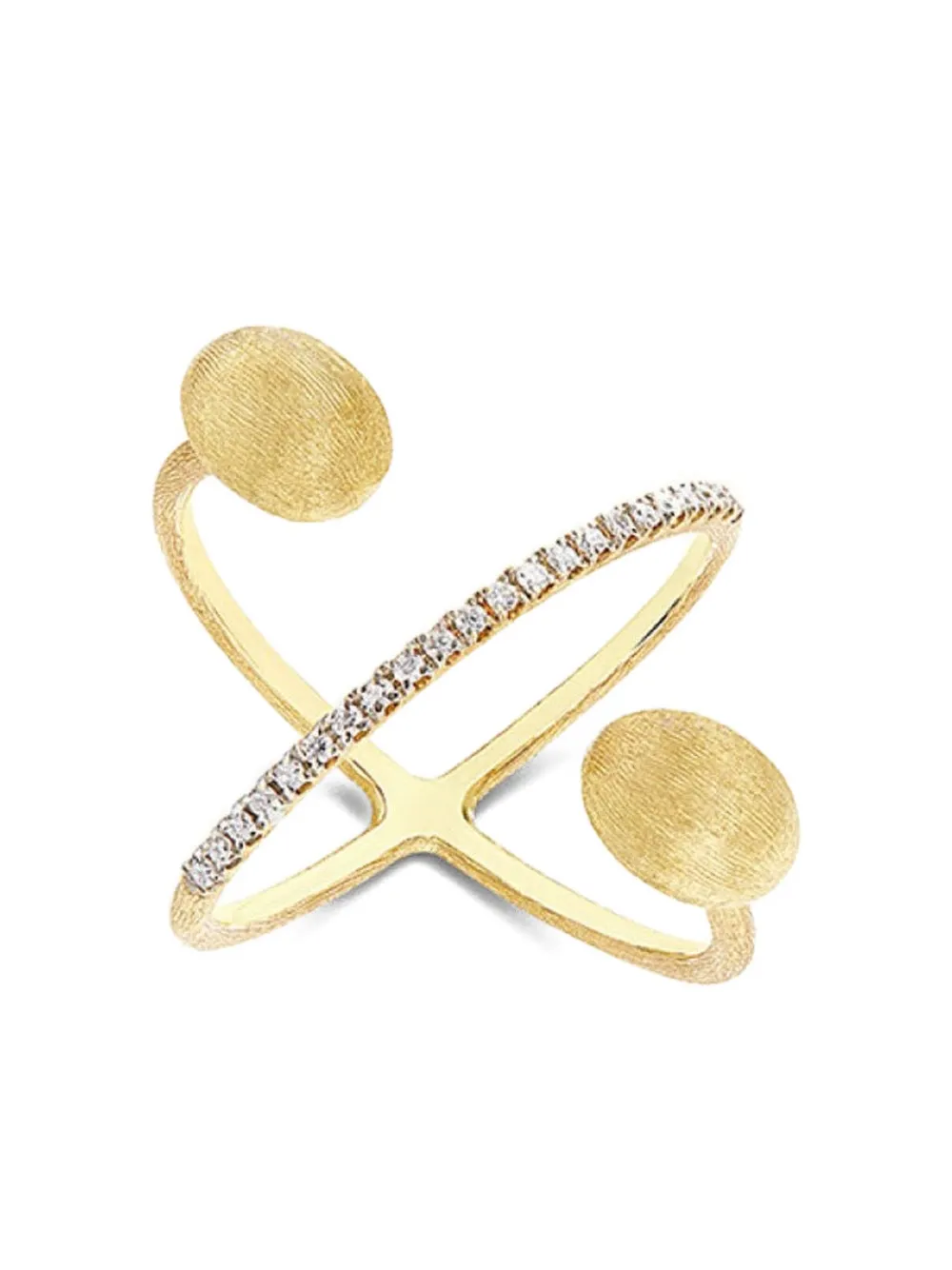 NANIS Anello Elite Criss Cross in oro giallo 18 carati con diamanti
