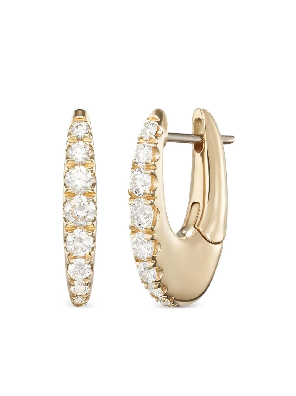 Melissa Kaye Lulu ダイヤモンド フープピアス 18Kイエローゴールド - ゴールドトーン Melissa Kaye Lulu ダイヤモンド フープピアス 18Kイエローゴールド - ゴールドトーン