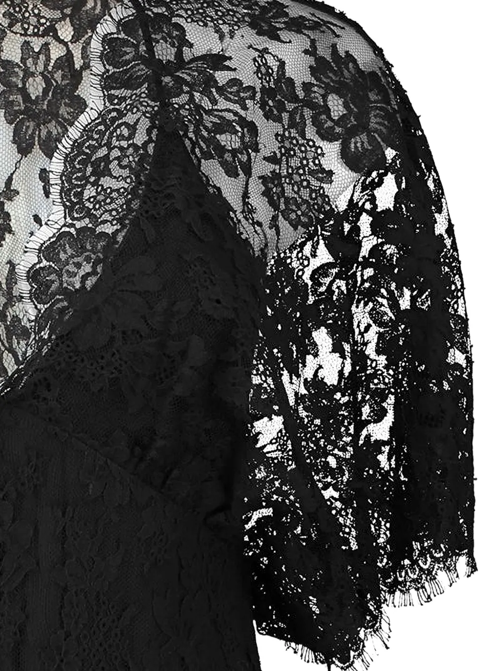 Chloé Ruffled Lace Blouse In Black