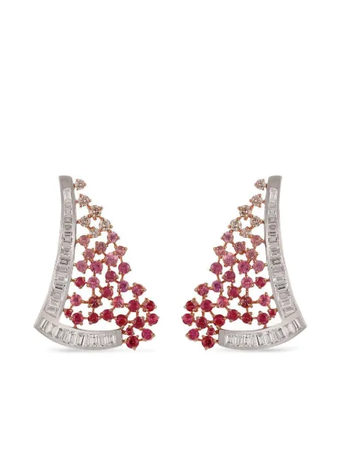 Ananya ruby scatter-waterfall earrings