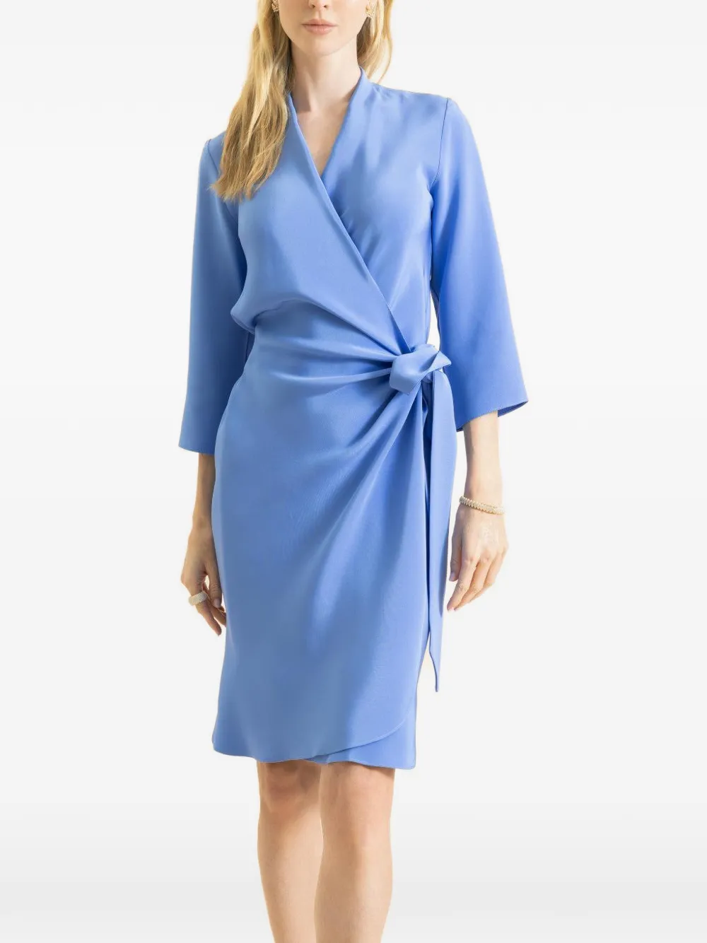 Peter Cohen self-tie wrap dress - Blauw