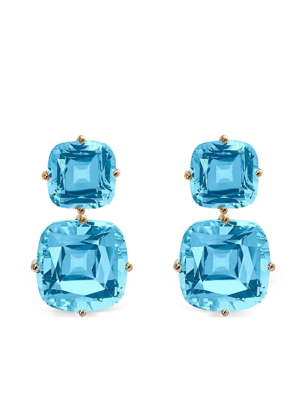 Goshwara boucles d'oreilles Gossip en or jaune 18 ct et topaze | or | Image 1