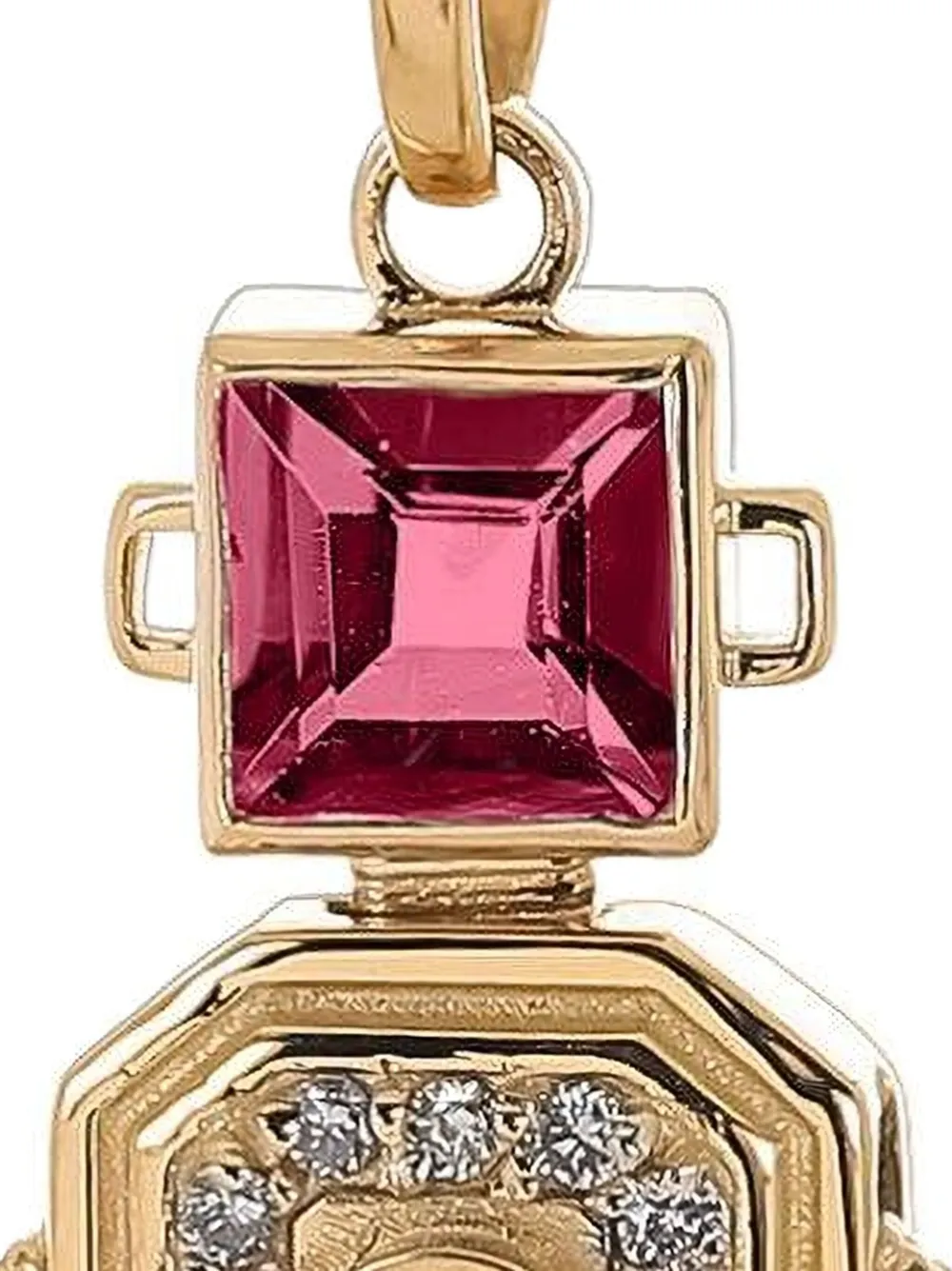 Van Robot 18K yellow gold Heart Robot tourmaline and diamond pendant | Image 2