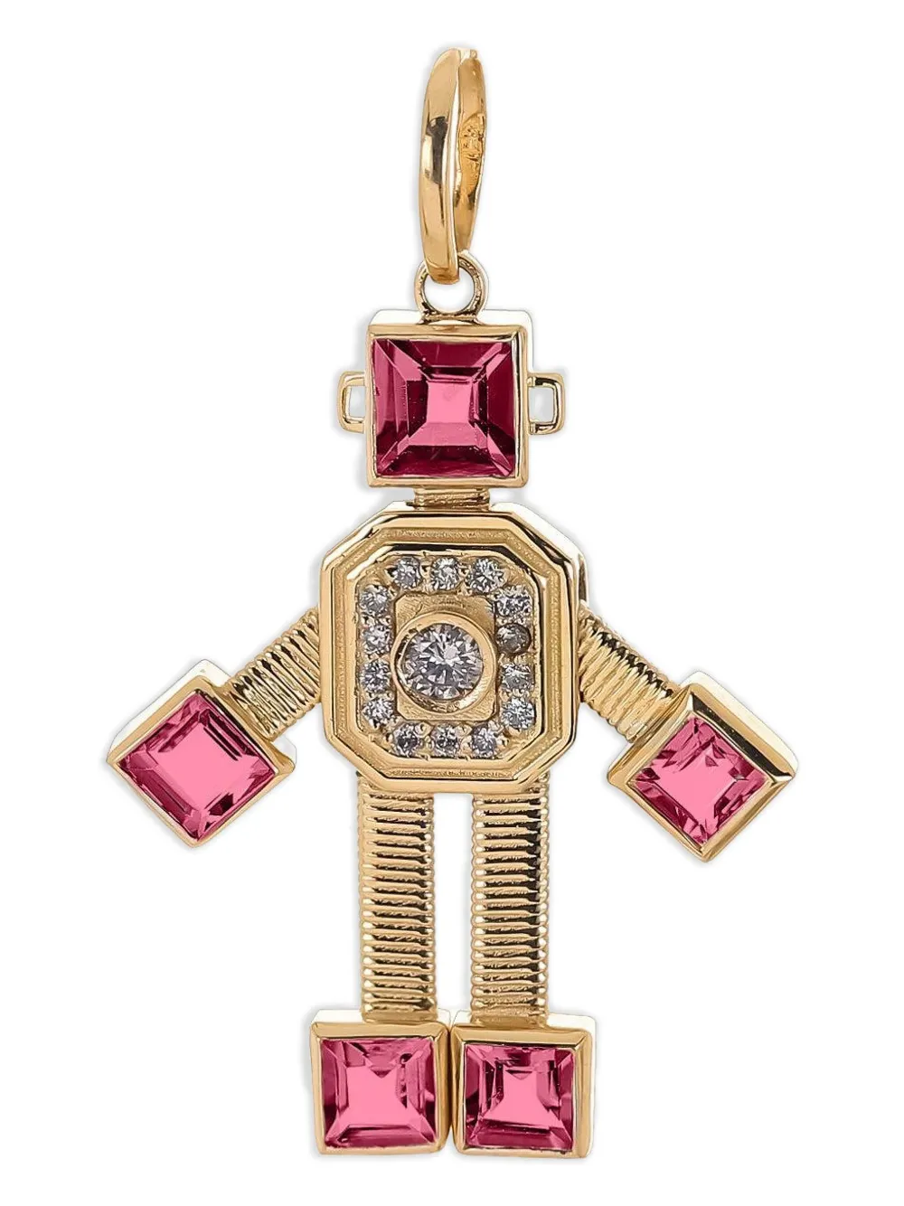 Van Robot 18K yellow gold Heart Robot tourmaline and diamond pendant | Gold | Image 1