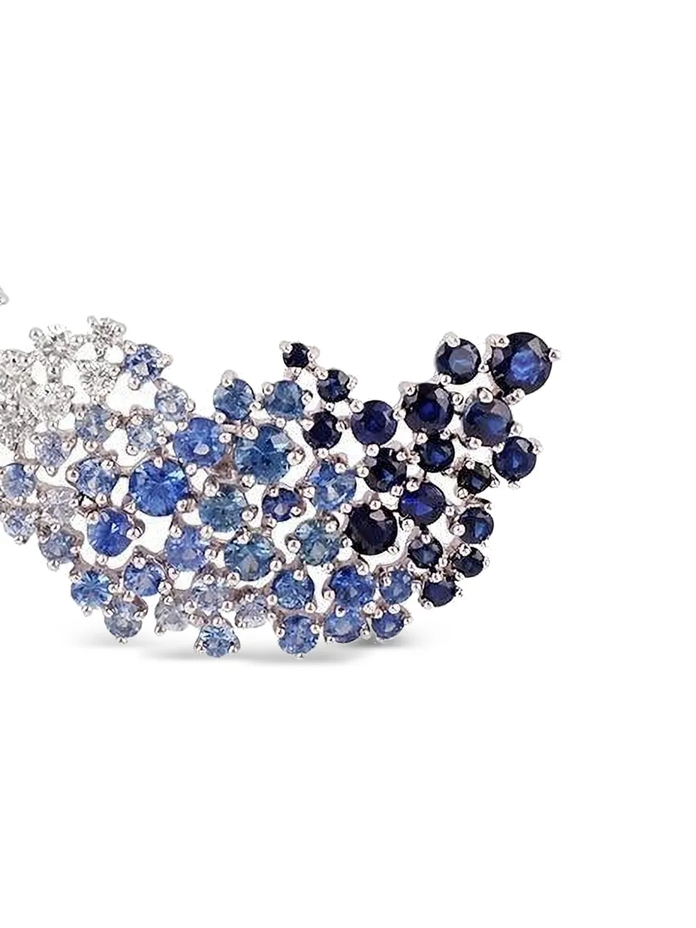 Ananya 18K White Gold Sapphire Ombre Earrings in Silver, view 2
