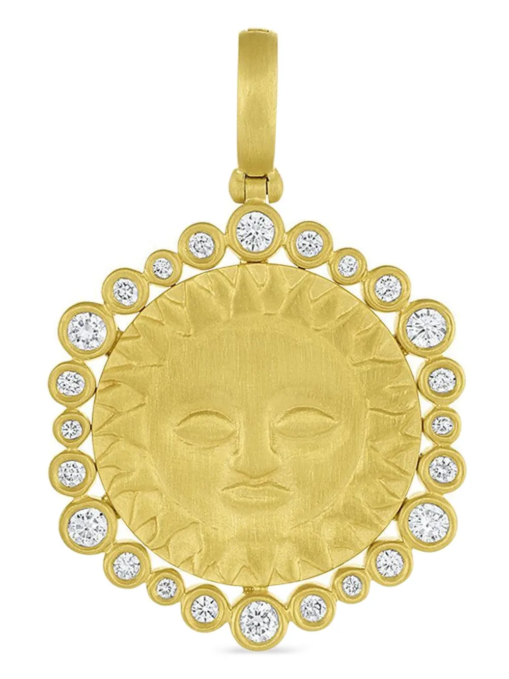 Leigh Maxwell 18k Yellow Gold Sun Halo Diamond Pendant In Gold