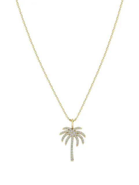 Zoë Chicco 14kt Palm Tree Gelbgoldhalskette mit Diamantanhänger