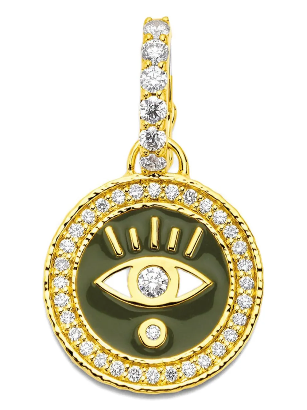 BUDDHA MAMA 20K yellow gold Army Evil Eye diamond pendant