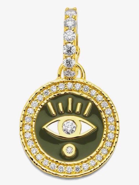 BUDDHA MAMA 20K yellow gold Army Evil Eye diamond pendant