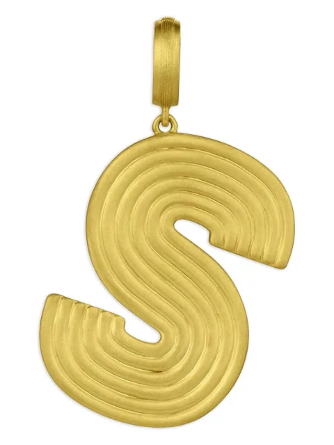 Leigh Maxwell 18K yellow gold ridged S pendant