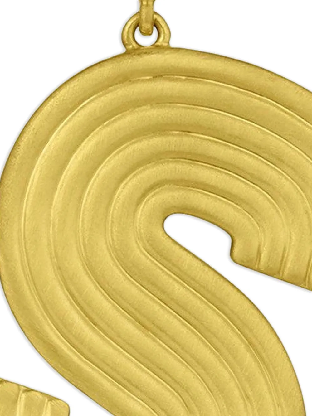 Leigh Maxwell 18k Yellow Gold Ridged S Pendant In Gold