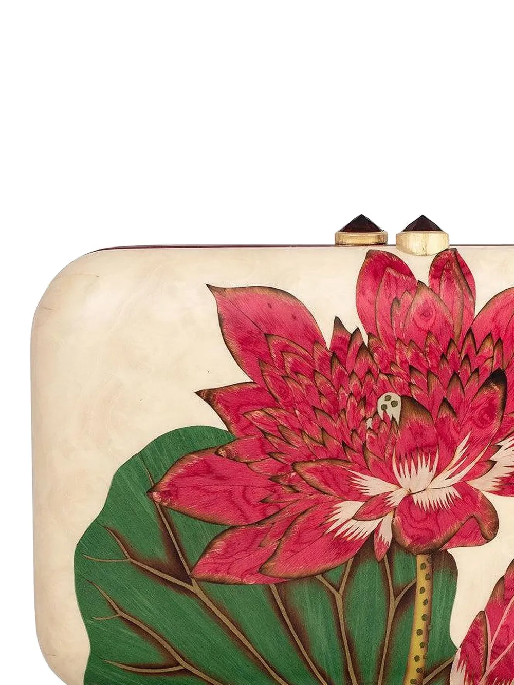 SILVIA FURMANOVICH Marquetry Lotus Flower clutch - Beige