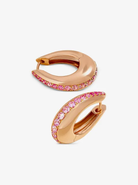 Ananya 18K gold Icon pink sapphire hoop earrings