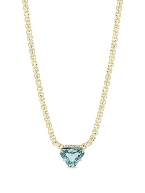 Zoë Chicco 14K yellow gold sapphire and diamond necklace