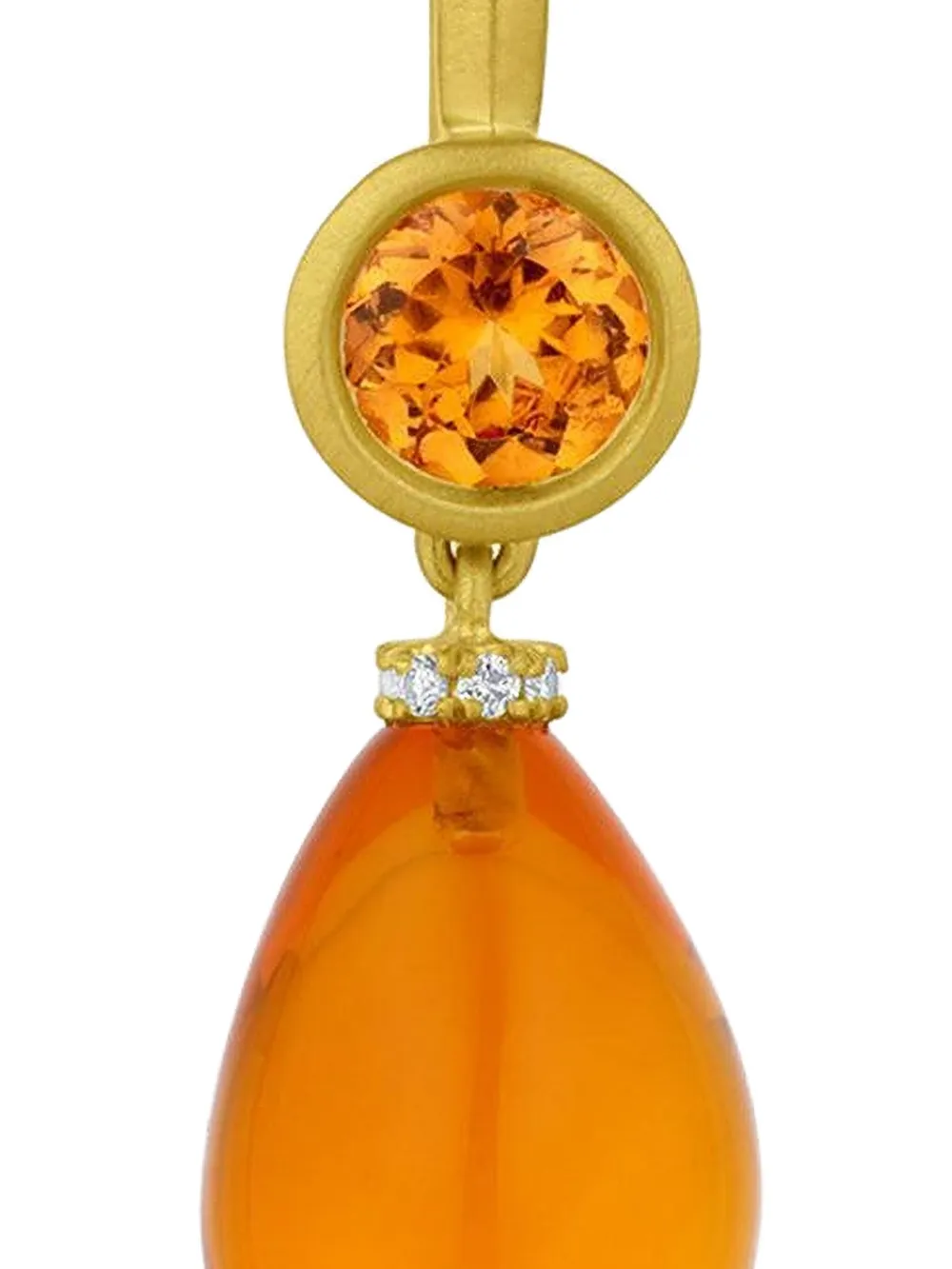 Leigh Maxwell 18k Yellow Gold Multi-stone Earrings In Orange