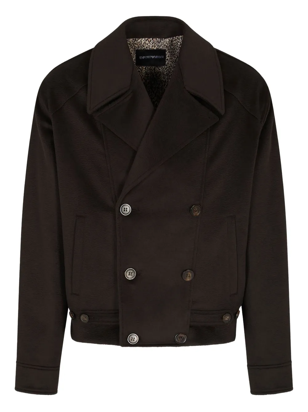 Emporio Armani Double-breasted Button Jacket In Brown
