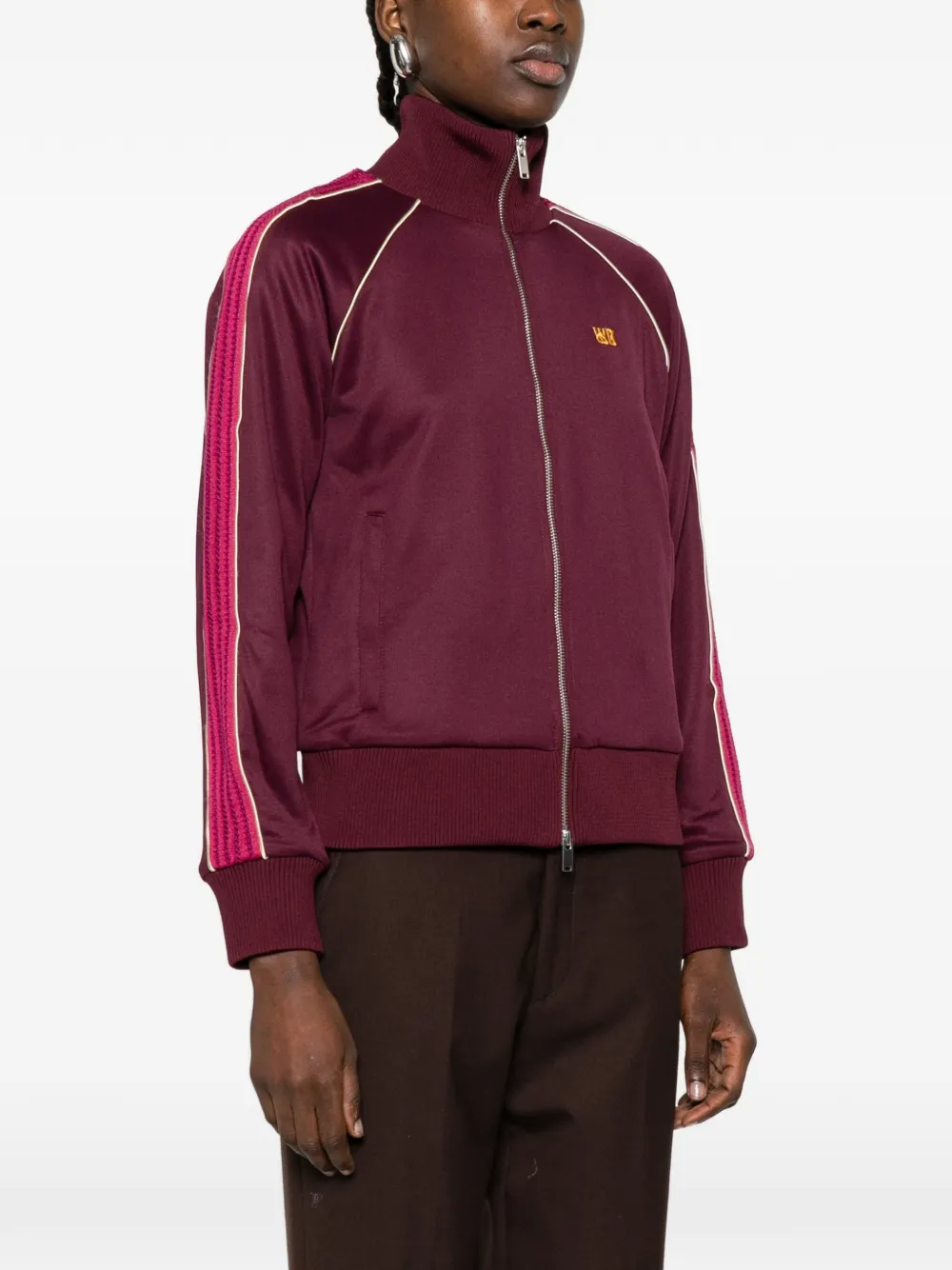  Wales Bonner Striped-panel Zip-up Track Top - Red 