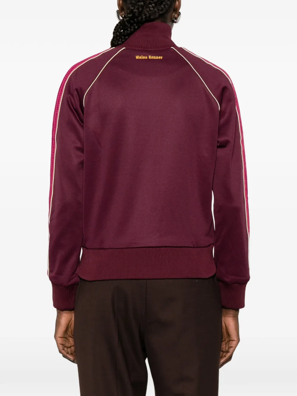 striped-panel zip-up track top
