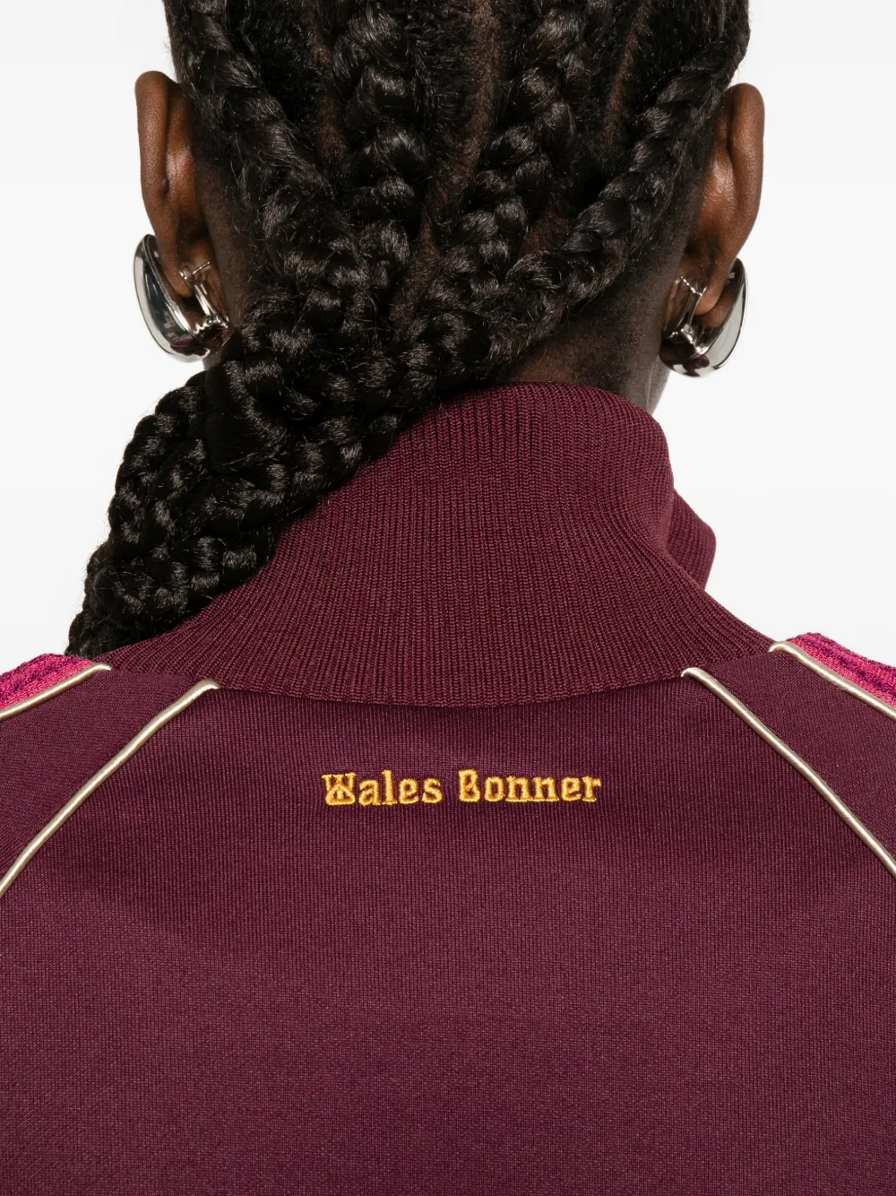striped-panel zip-up track top