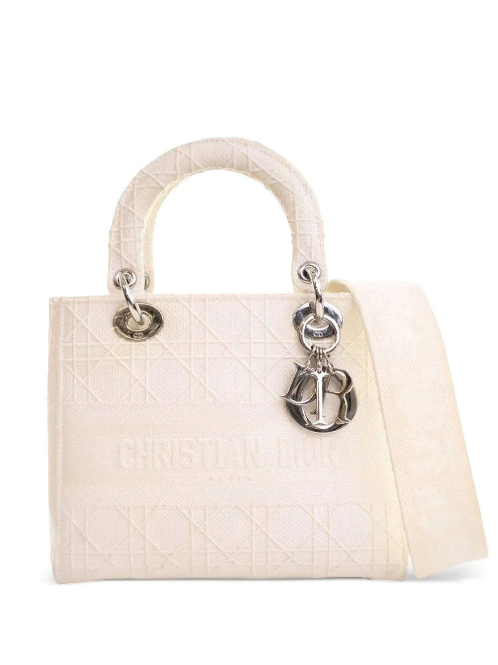Christian Dior Pre-Owned 2010 ミディアム キャンバス カナージュ レディ Dライト サッチェルバッグ - Christian Dior Pre-Owned 2010 ミディアム キャンバス カナージュ レディ Dライト サッチェルバッグ -