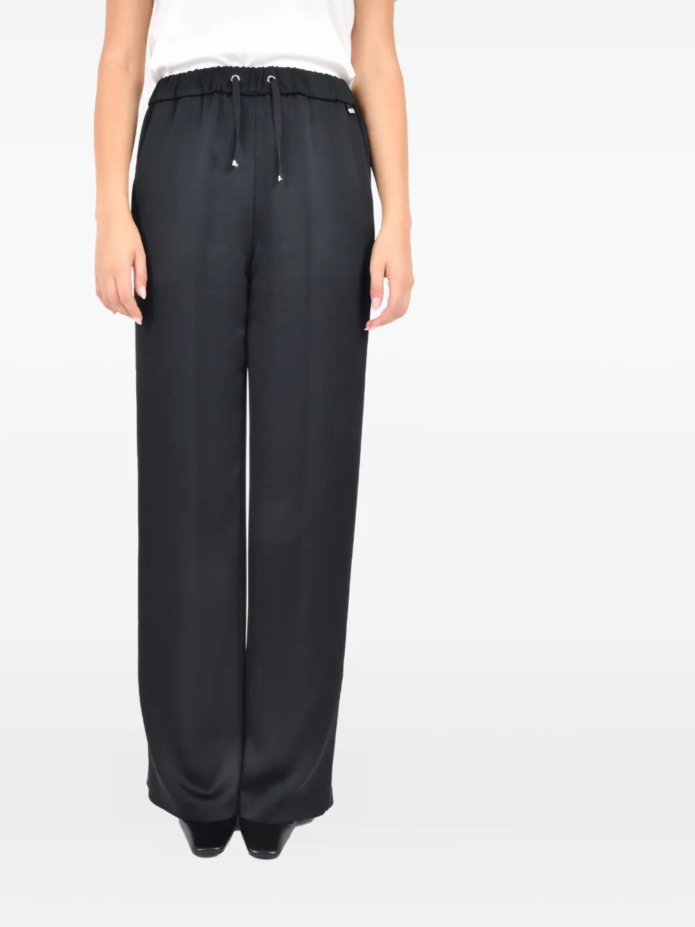 Herno Drawstring Straight-leg Trousers In Blue
