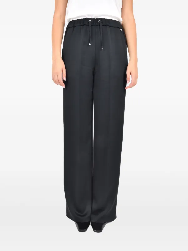 Herno Drawstring Straight-leg Trousers in Black