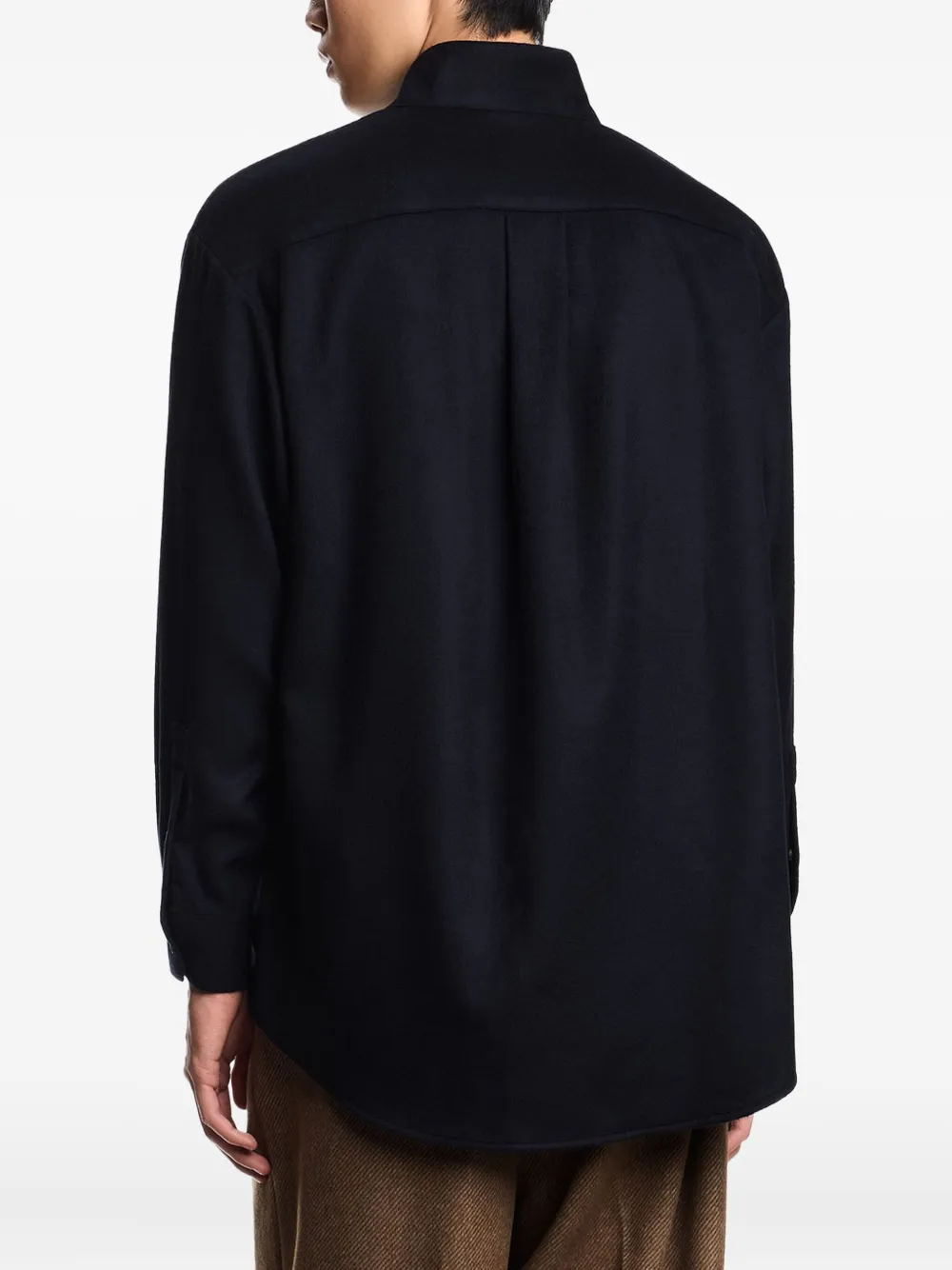 Emporio Armani Overhemd met knopen en guru-kraag Blauw