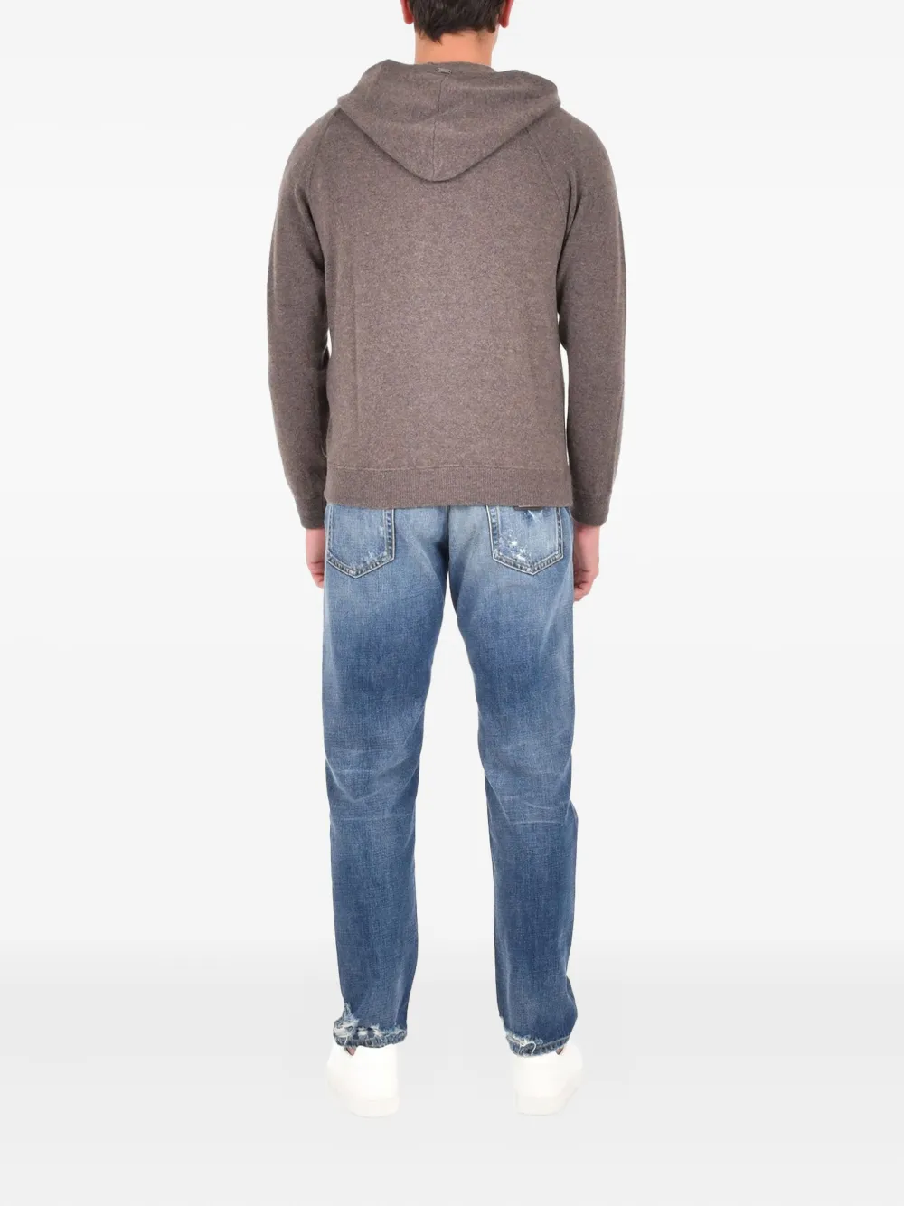 Herno Hoodie met rits Grijs