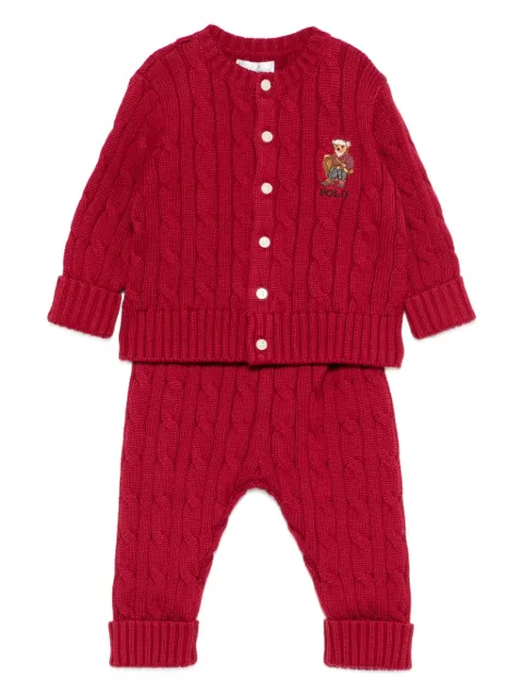 POLO RALPH LAUREN KIDS Polo Bear cable-knit trousers set 