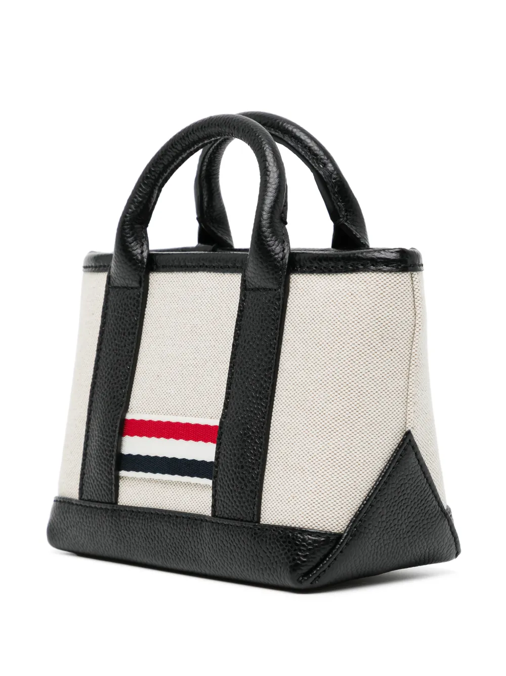 Thom Browne Striped Handle Tote Bag - Neutrals 