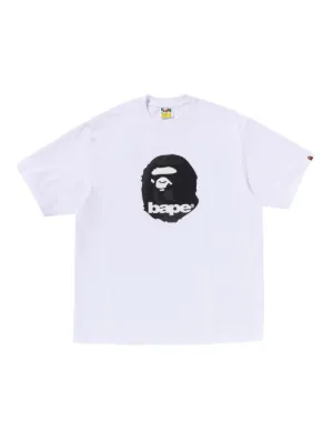 A BATHING APE® logo-print T-shirt | White | FARFETCH SG