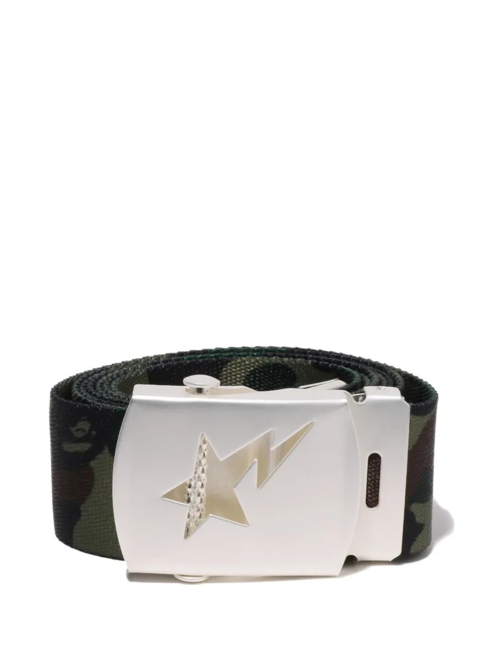 A BATHING APE® cinturón con estampado militar y hebilla | verde | Image 1