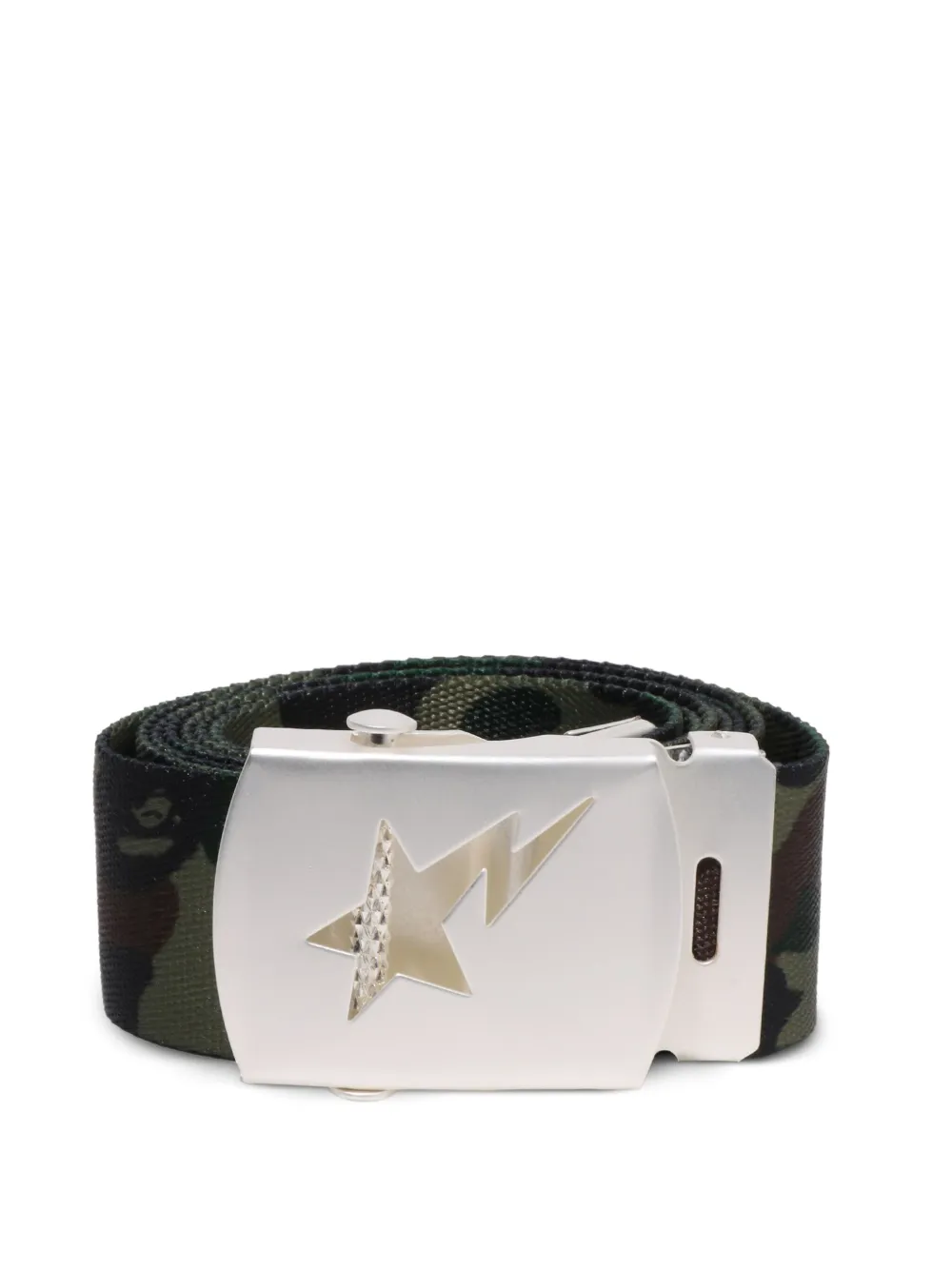 A BATHING APE® cinturón con estampado militar y hebilla | verde | Image 1
