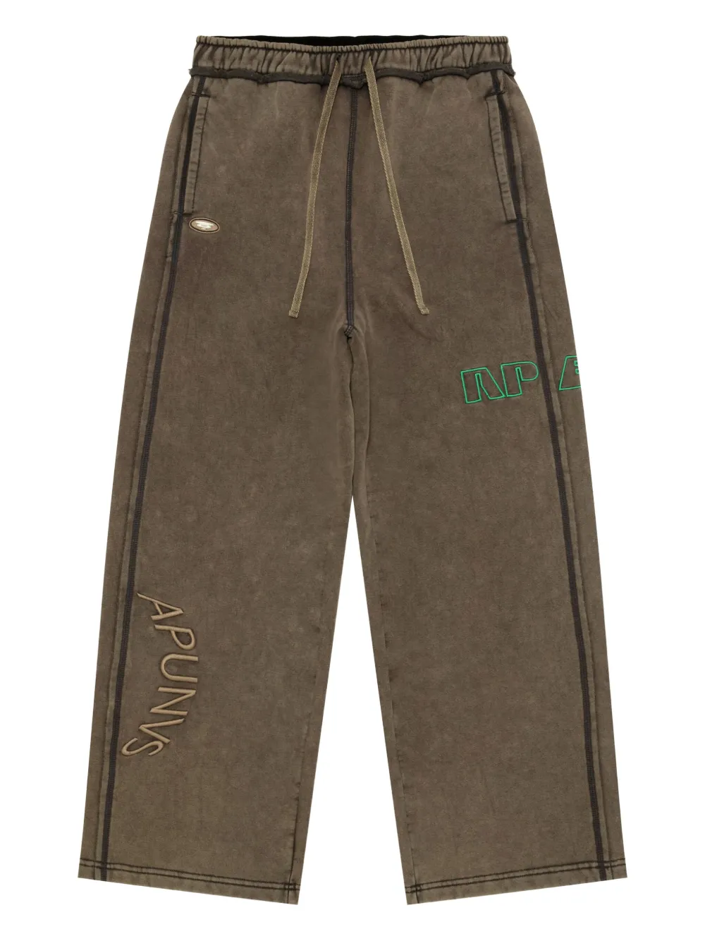 Aape By A Bathing Ape Embroidered Track Pants In Brown