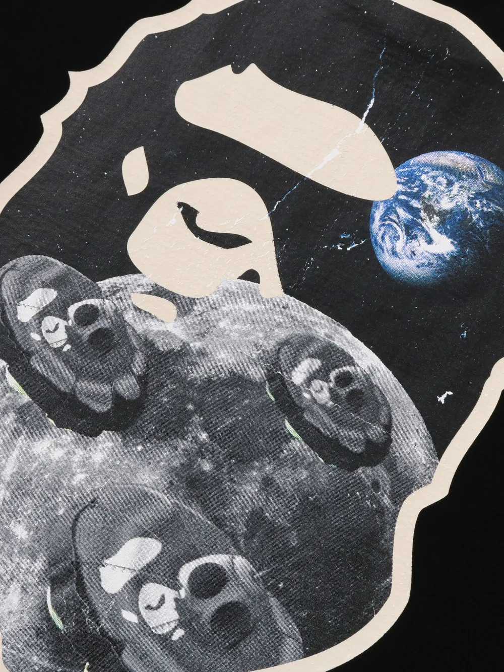 A BATHING APE T-shirt met lange mouwen Zwart