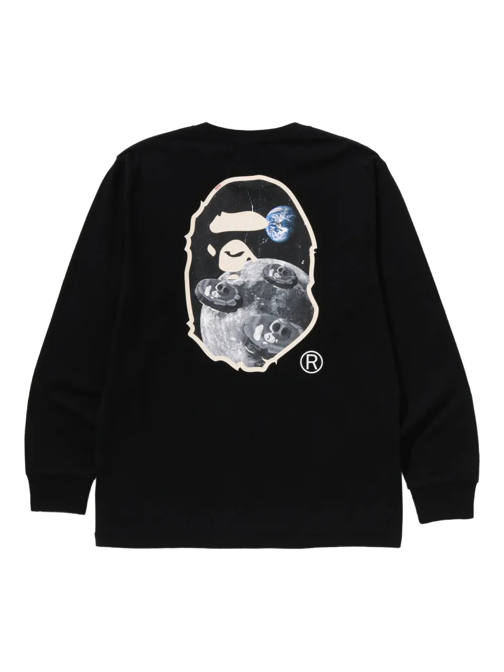 A BATHING APE long-sleeve graphic T-shirt - Zwart