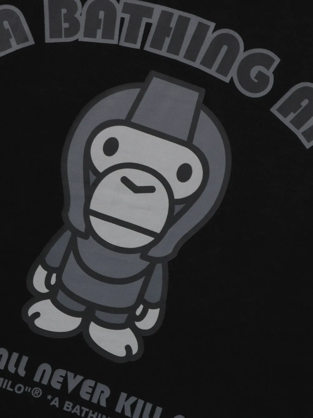 A BATHING APE logo-print T-shirt - Zwart
