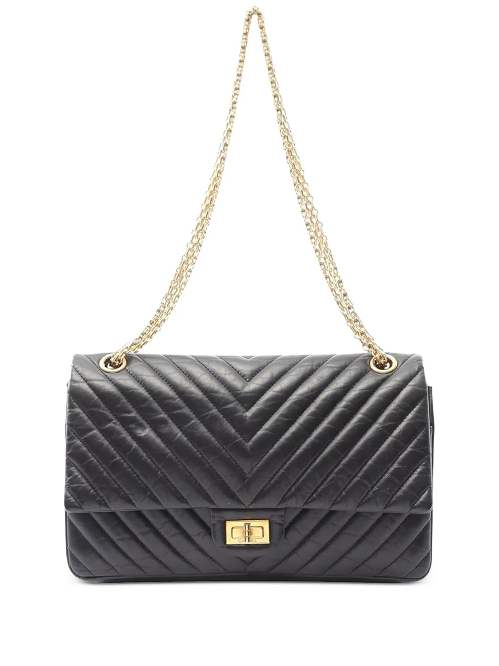 CHANEL Pre-Owned 2016-2017 リイシュー 2.55 シェブロン エイジドカーフ ダブルフラップ 226 CHANEL Pre-Owned 2016-2017 リイシュー 2.55 シェブロン エイジドカーフ ダブルフラップ 226