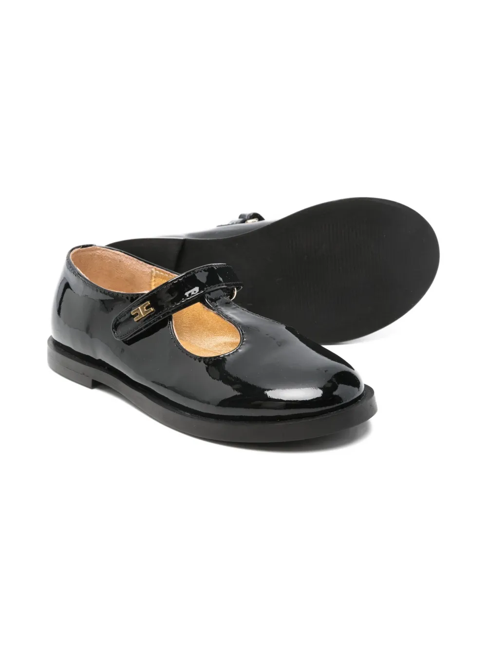 Elisabetta Franchi La Mia Bambina strap-detail ballerinas - Zwart