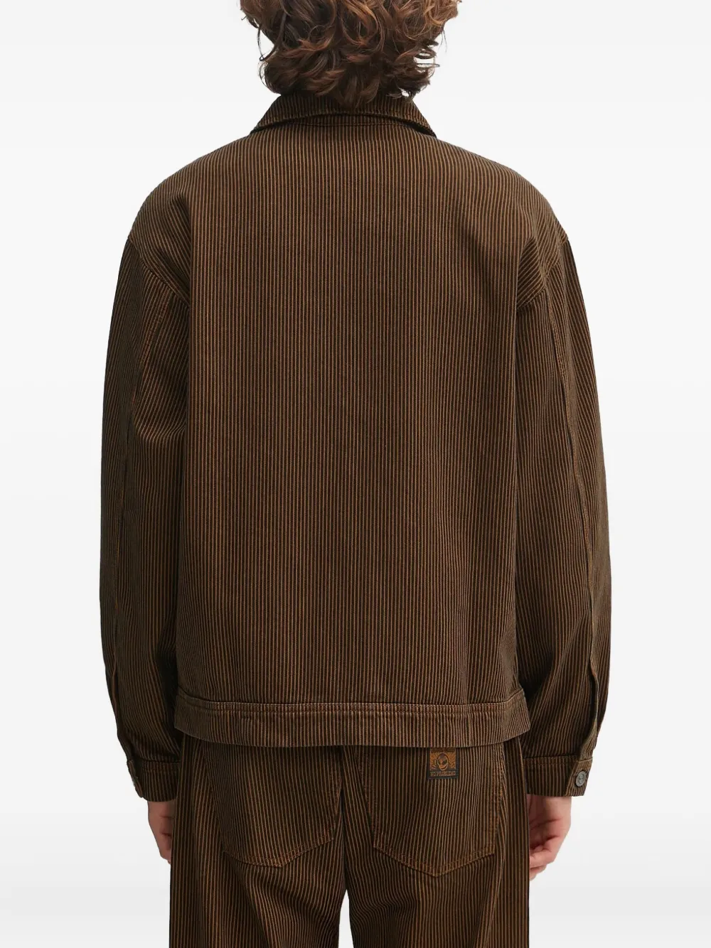 NO PROBLEMO Gestreept jack met rits Bruin