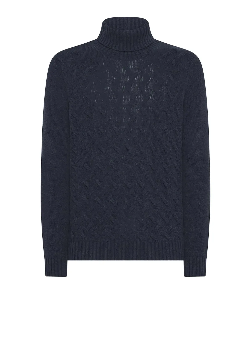 Seventy Roll-neck Cable-knit Sweater In Blue