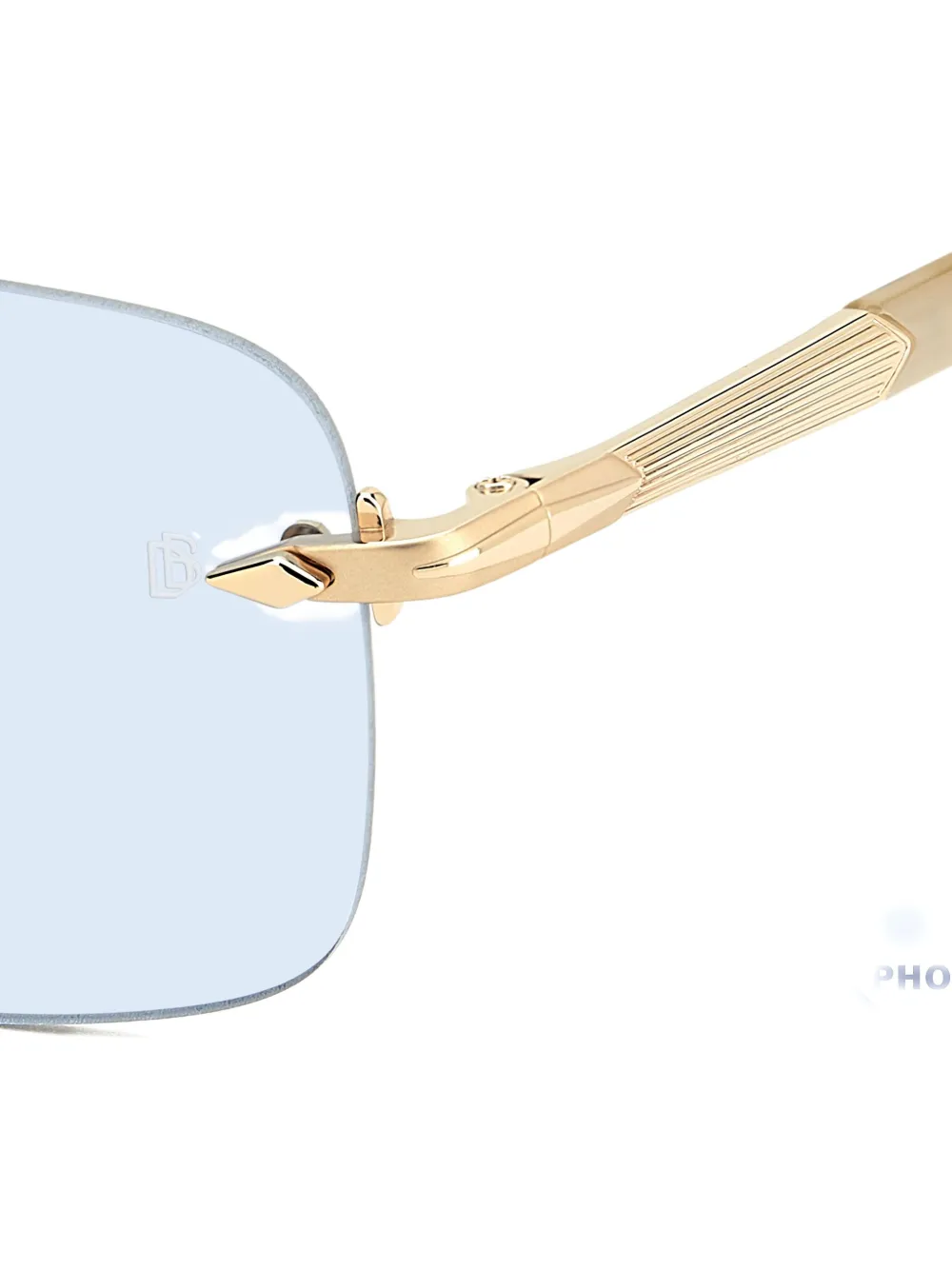 Eyewear By David Beckham Rectangle Sunglasses In Gold