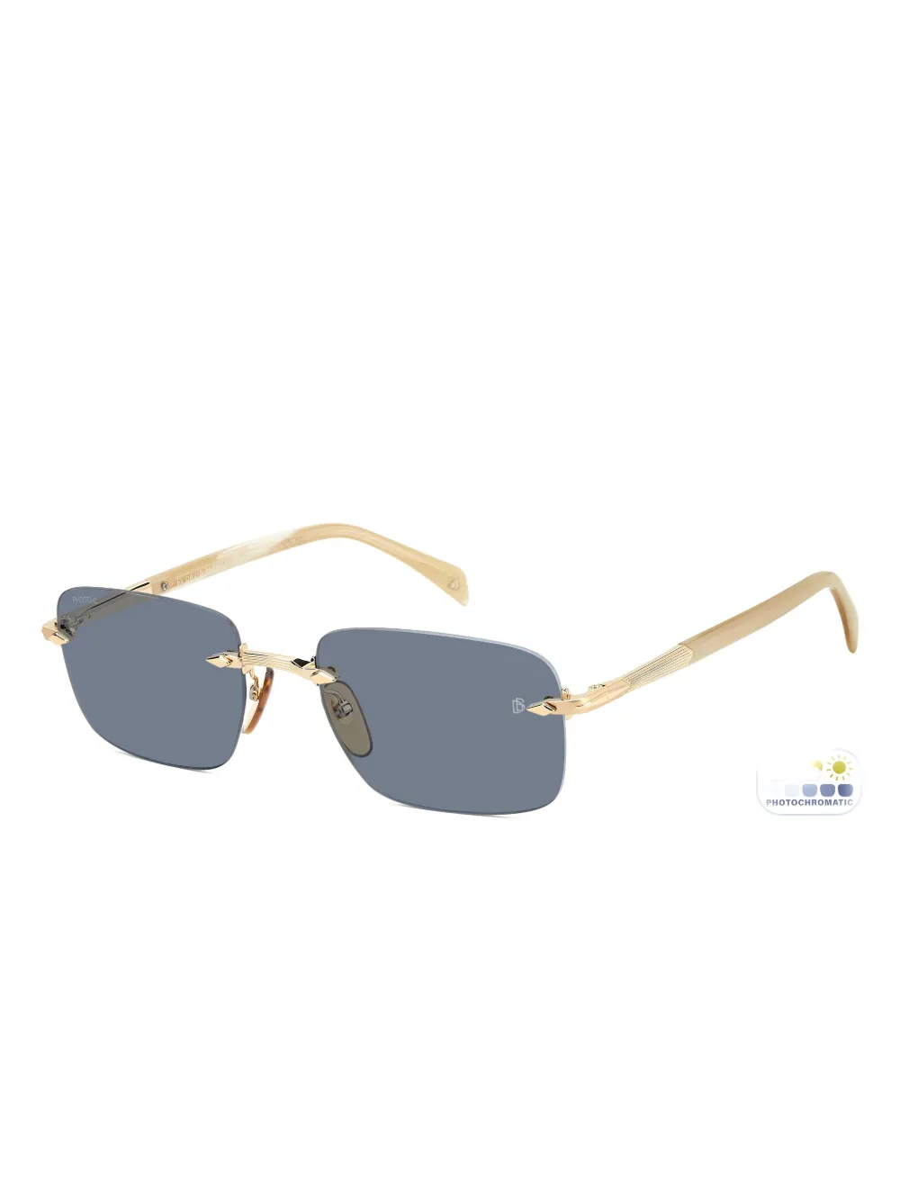 Eyewear By David Beckham Rectangle Sunglasses In Gold