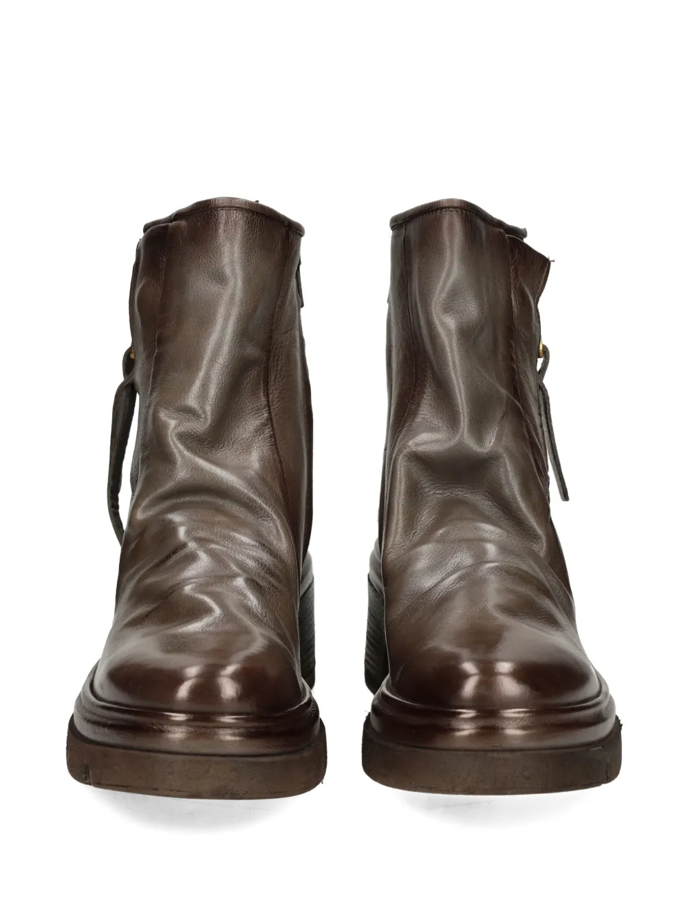 As98 Zip Leather Boot In Brown