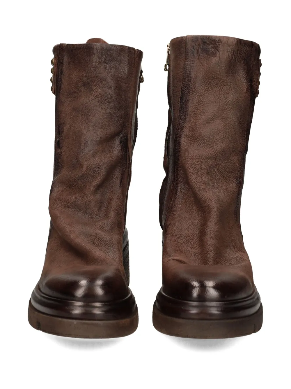 As98 Studded Heeled Boot In Brown