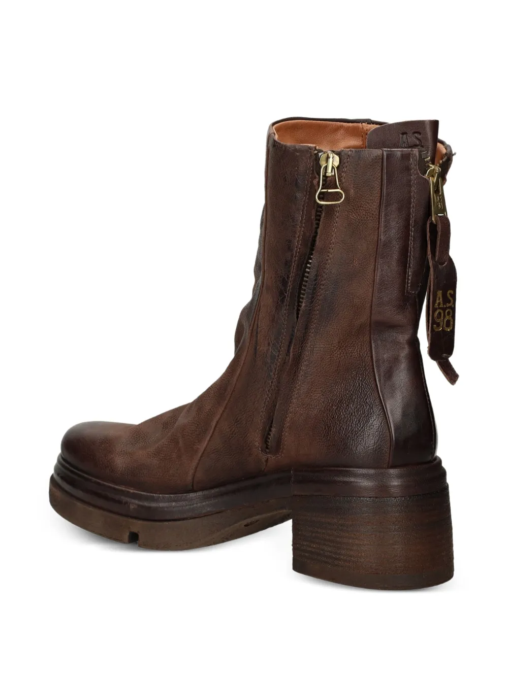 A.S.98 Laarzen met studs en hak Bruin